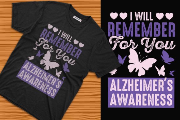 Alzheimer’s Awareness Typography T-shirt