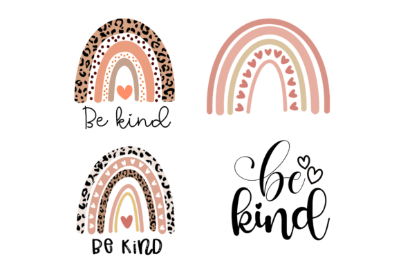 Be Kind, Boho Rainbow Bundle: Graphics for Crafts & Creative Brands