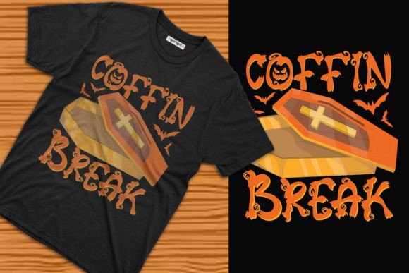 Coffin Break Halloween T-Shirt Design: Graphics & T-Shirt Designs
