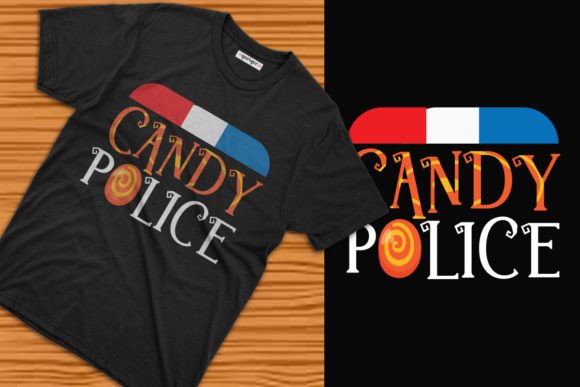 Halloween Candy Police T-shirt Design Graphics
