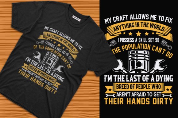 Mechanic Typography Graphics & T-Shirt Designs