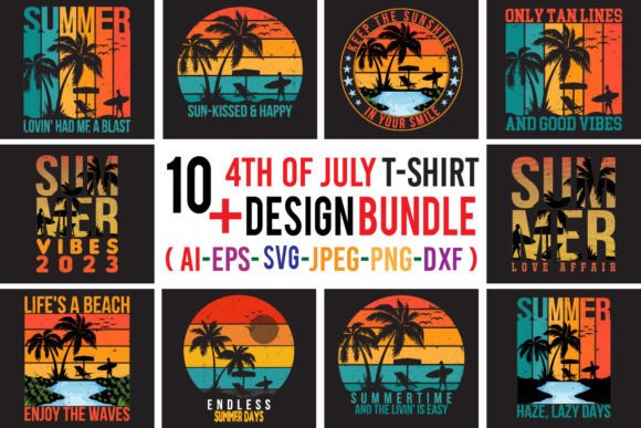 Summer T-Shirt Design Bundle: Graphics & T-Shirt Designs