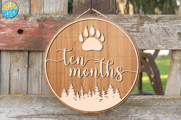 Ten Months Round Cards SVG: Laser Cutting Winter Design