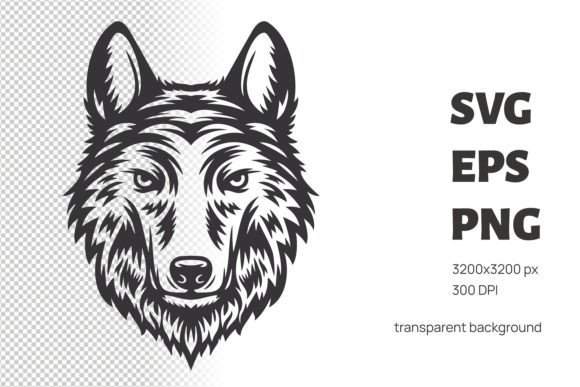 Wolf Fox Head Design Clipart Graphics for Crafts